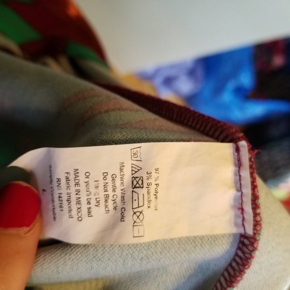 Lularoe Aqua Amelia Midi Fit Flare Short Sleeve Dress Turquoise Aztec Southwest - Picture 5 of 5